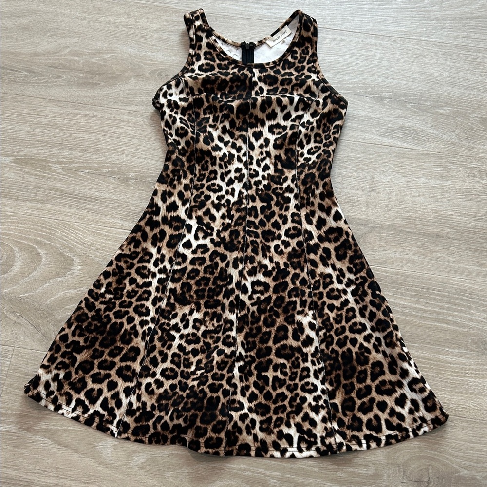 Sugarlips Leopard Print Mini Dress in Brown and Black